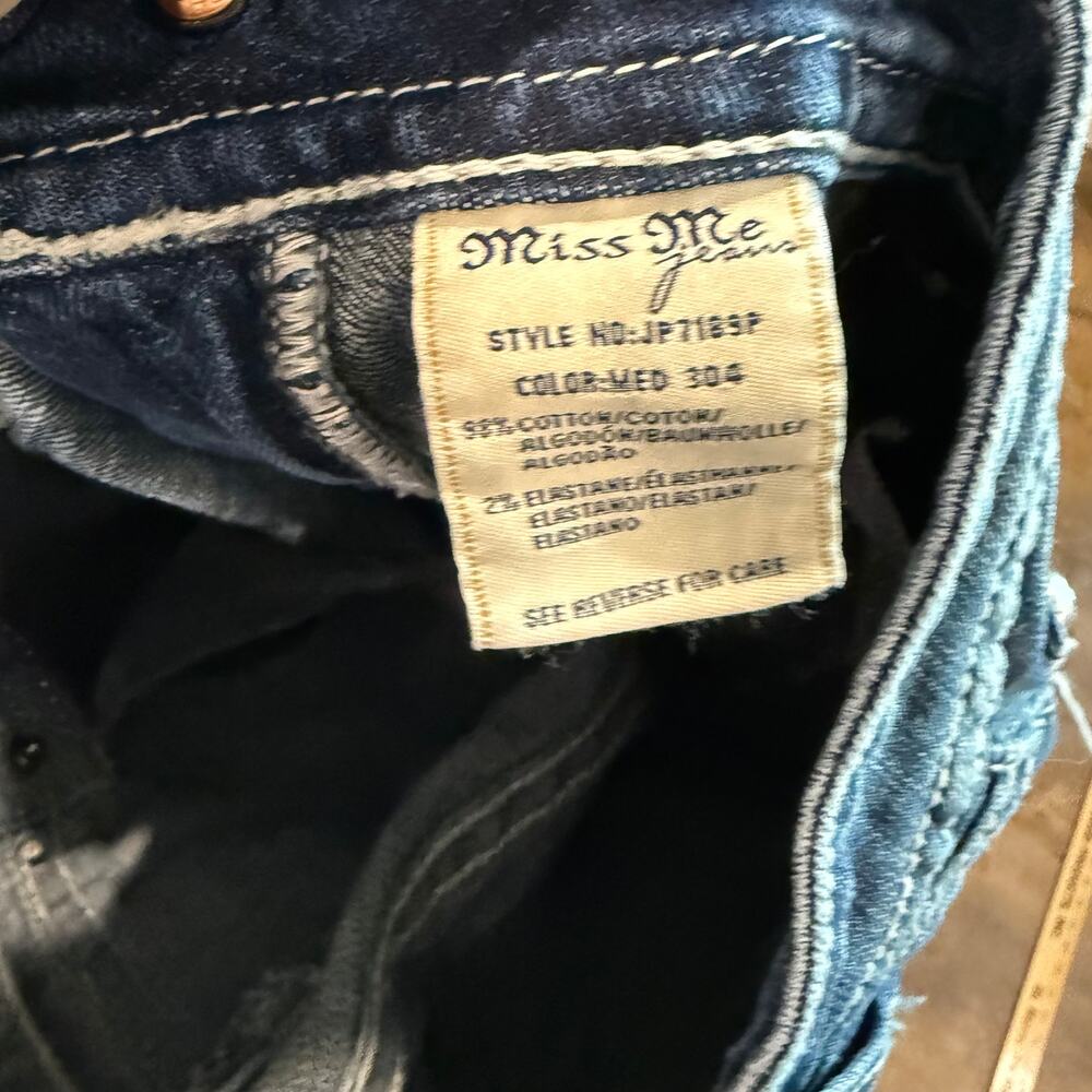 Miss Me Women's Straight Leg Jeans - Dark Blue - Picture 10 of 10